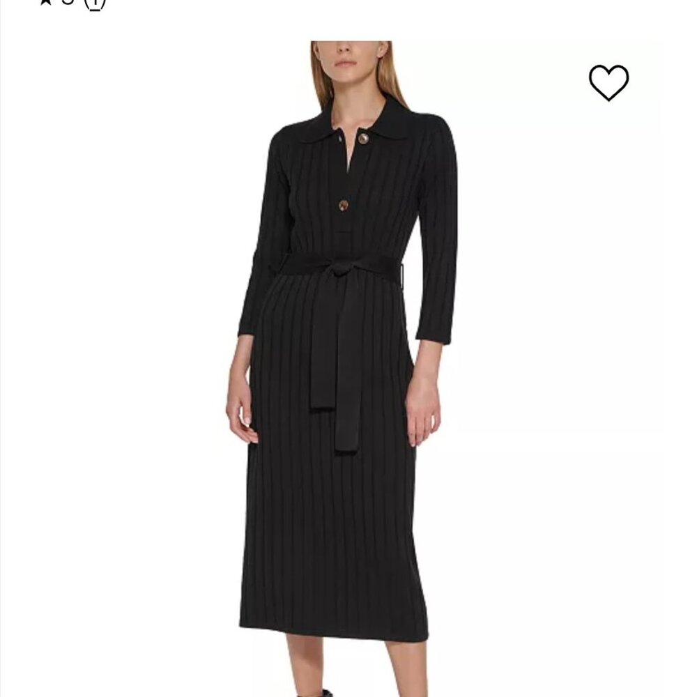 Calvin Klein 3/4 Length Sleeve Midi Sweater Dress